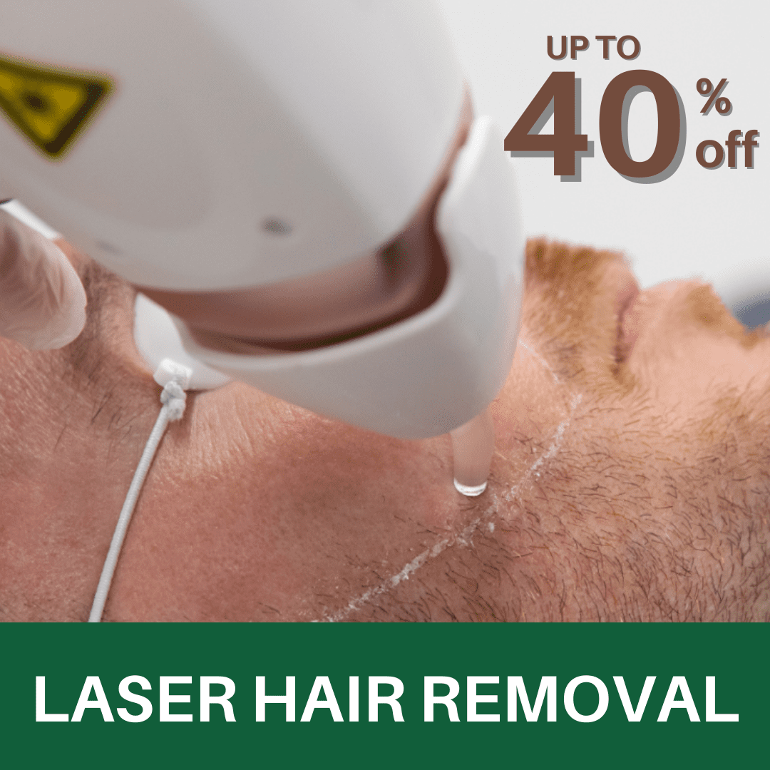 1 Up to 40% off laser hair removal courses.